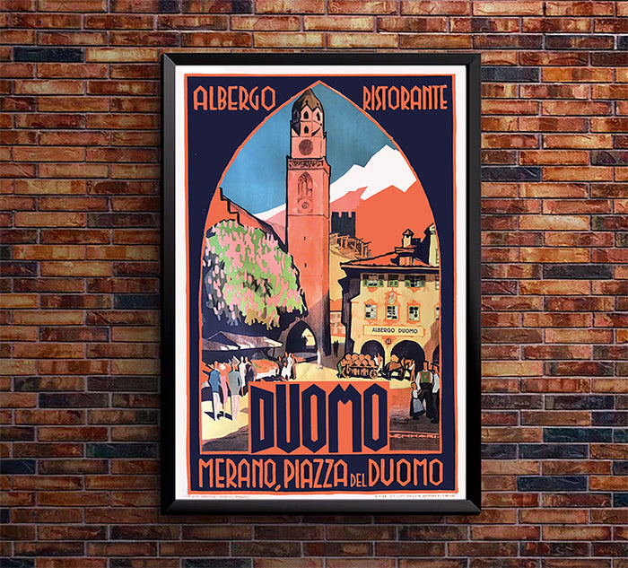 Italy - Merano - Duomo - Vintage Travel Poster