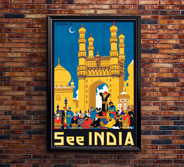 India - See India V3- Vintage Travel Poster