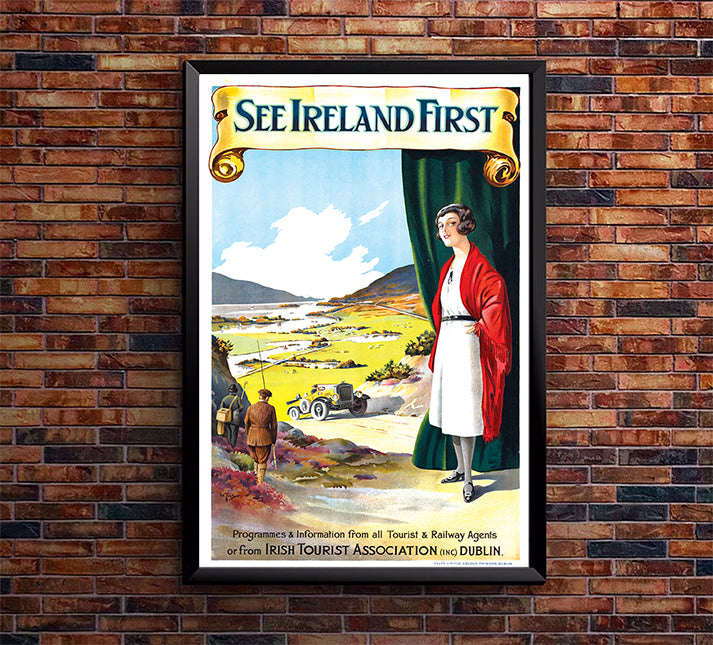 Ireland - See Ireland First- Vintage Travel Poster