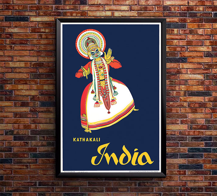 India - Kathakali - Vintage Travel Poster