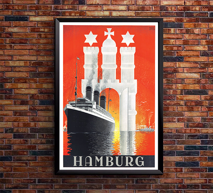 Germany - Hamburg - Vintage Travel Poster