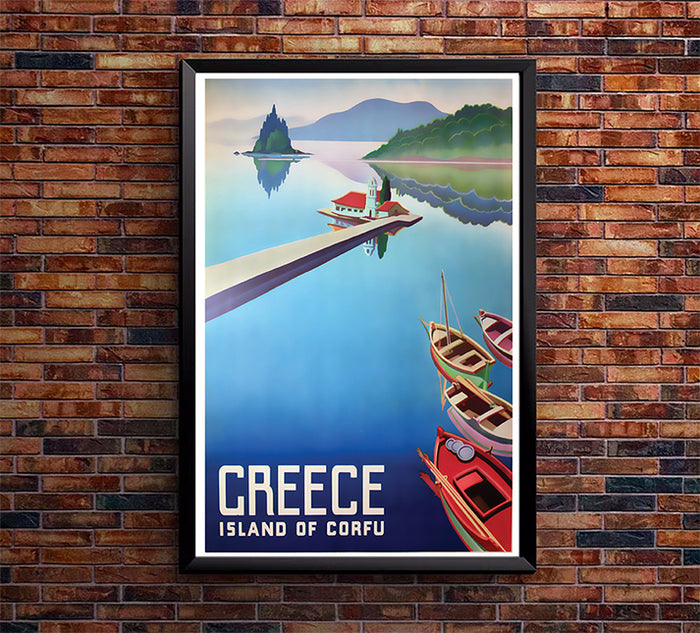 Greece - Corfu - Vintage Travel Poster