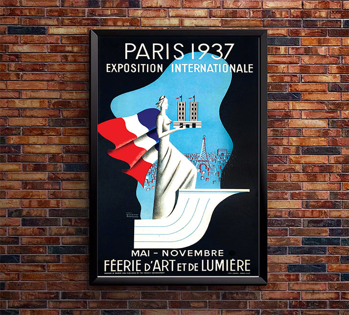 France - Paris Exposition 1937 V4 - Vintage Travel Poster