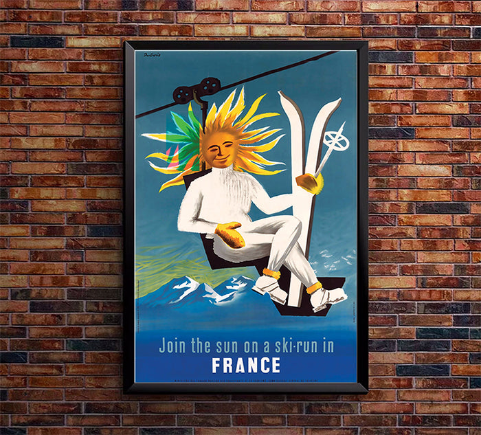 France - Skiing - Vintage Travel Poster