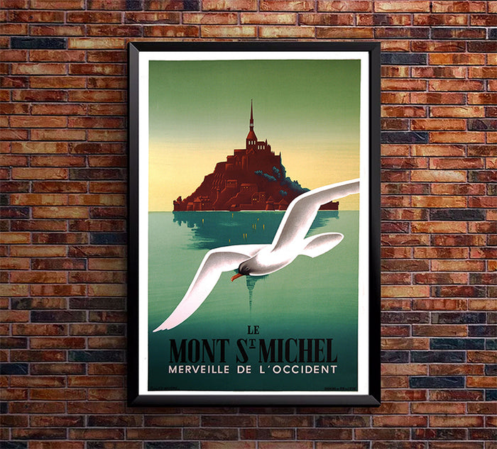 France - Mont St Michel - Vintage Travel Poster