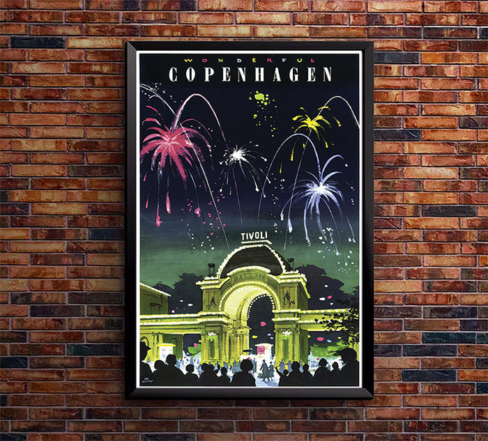 Denmark - Wonderful Copenhagen - Vintage Travel Poster