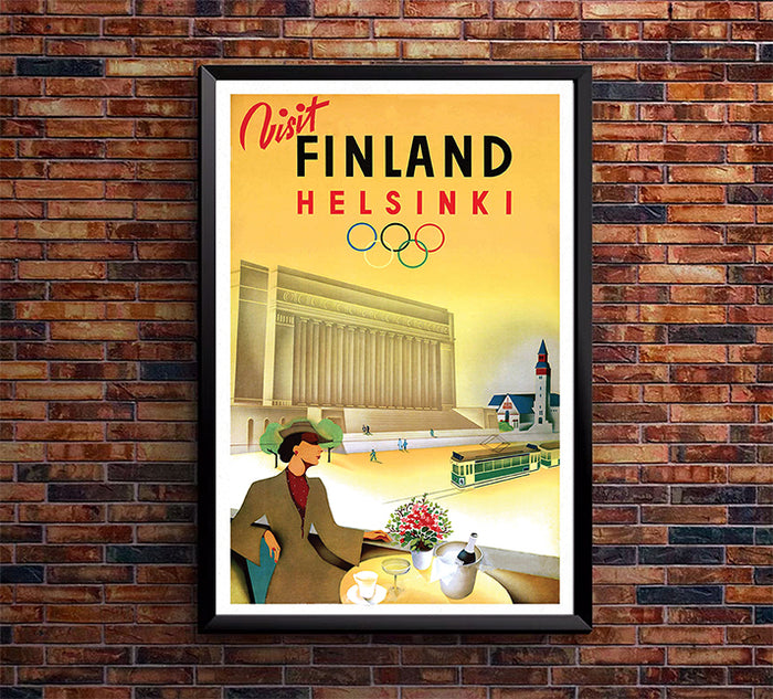 Finland - Helsinki Olympics - Vintage Travel Poster