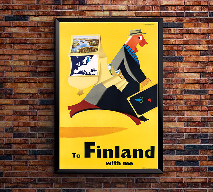 To Finland With Me - Vintage Travel Poster