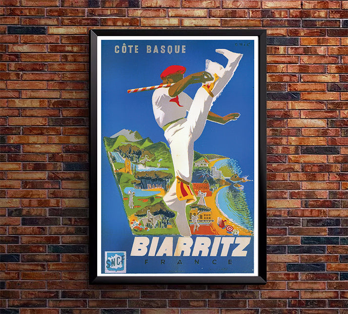 France - Biarritz - Vintage Travel Poster