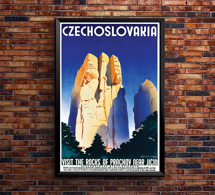 Czechoslovakia - Prachov - Vintage Travel Poster