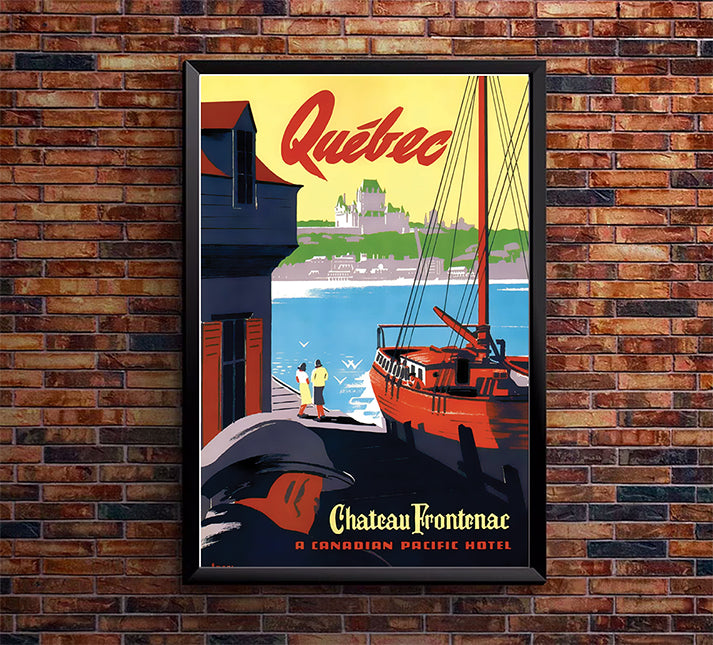 Canada - Quebec - Chateu Frontenac - Vintage Travel Poster