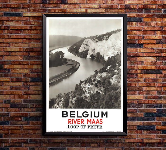 Belgium - River Maas - Vintage Travel Poster