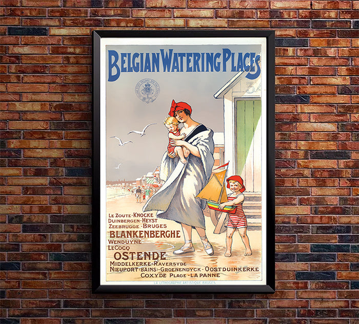 Belgium Railway - Watering Places - Vintage Travel Poster