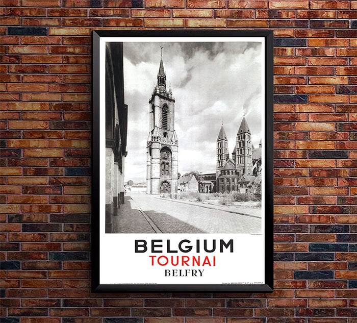 Belguim - Belfry - Vintage Travel Poster