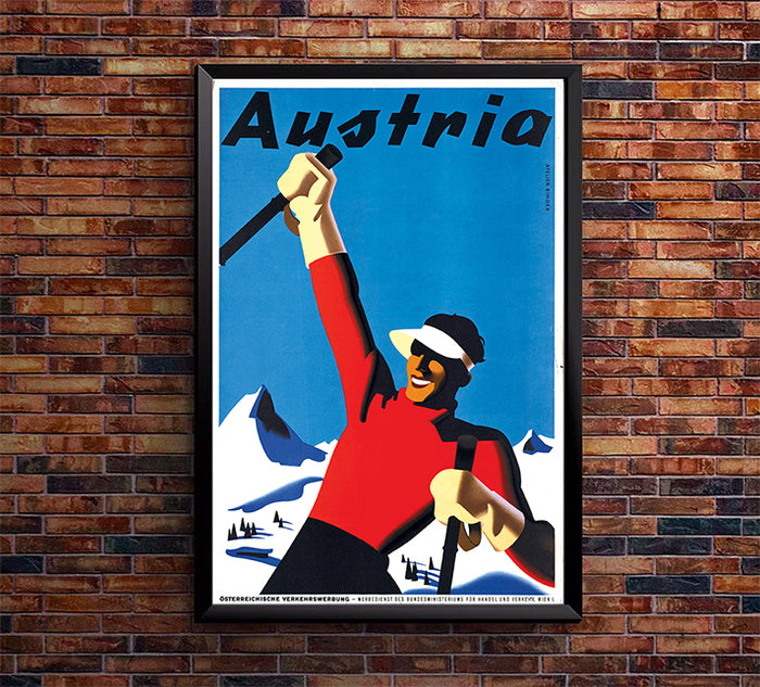 Austria - Ski - Vintage Travel Poster