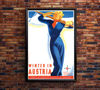 Austria - Winter - Vintage Travel Poster