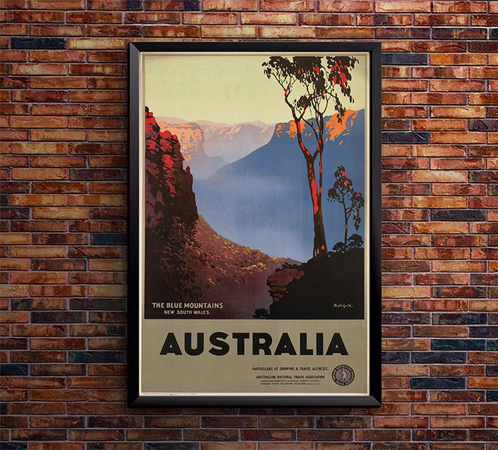 Australia - The Blue Mountains - Vintage Travel Poster