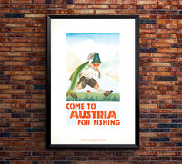 Austria - Fishing - Vintage Travel Poster