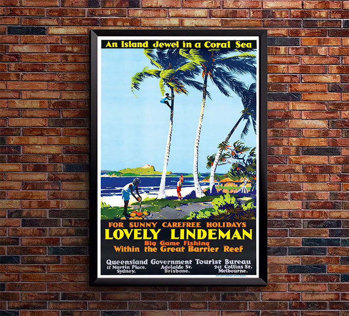 Australia - Lindeman Island - Vintage Travel Poster