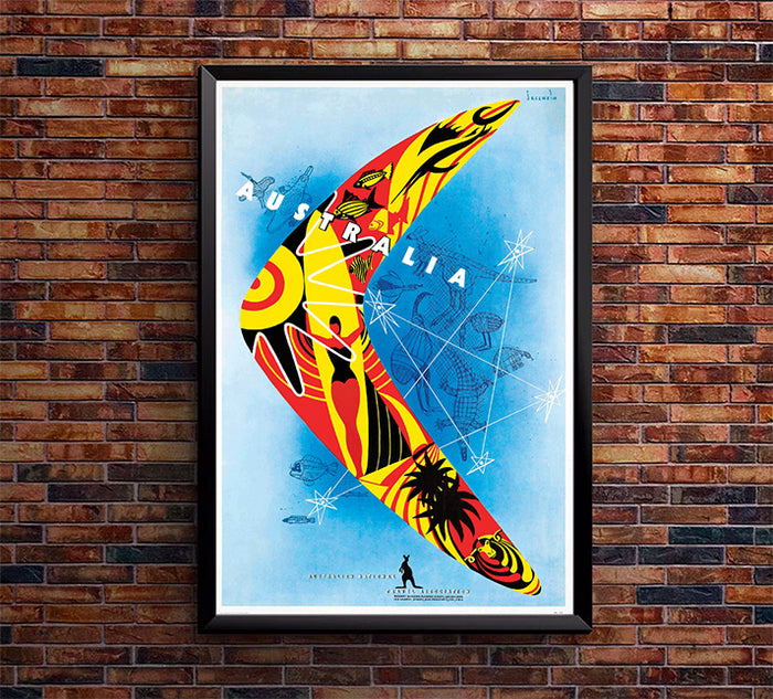 Australia - Boomerang - Vintage Travel Poster