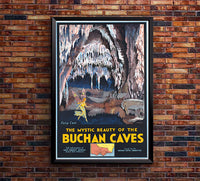 Australia - Buchan Caves - Vintage Travel Poster