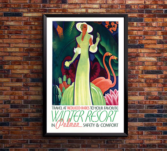 Washington Pullman Winter Resort - Vintage Travel Poster