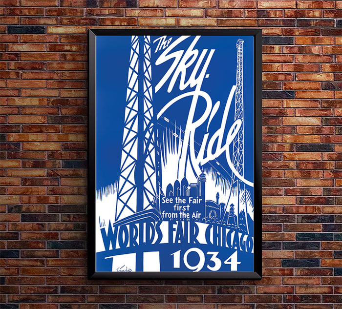 Chicago Worlds Fair 1934 - Vintage Travel Poster