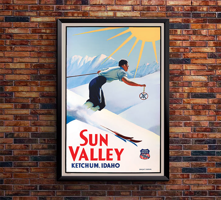 Union Pacific Railway Idaho SunValley 2 - Vintage Travel Poster