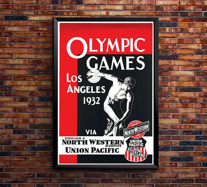 NW Railway Union Pacific Olympics 1932 - Vintage Travel Poster