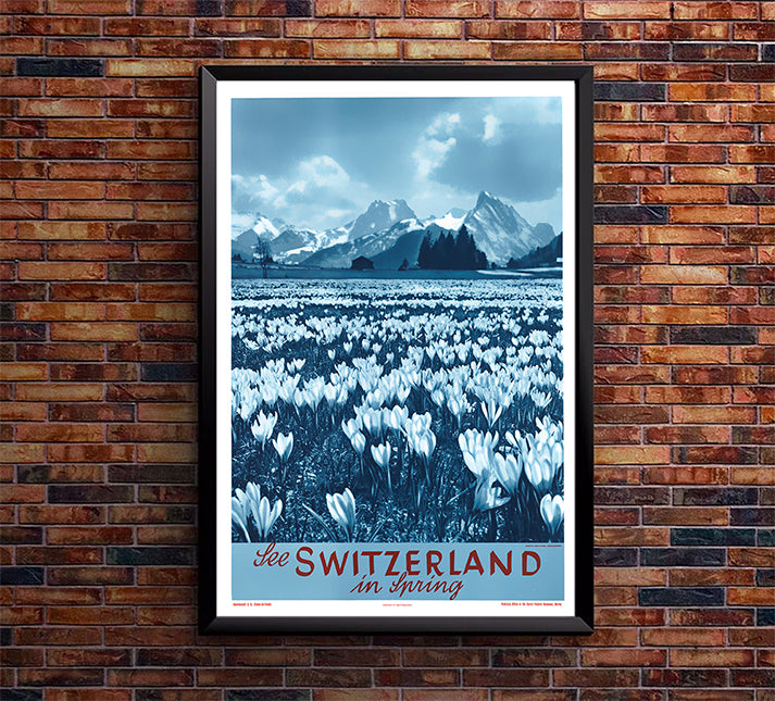 Switzerland - Spring - Vintage Travel Poster