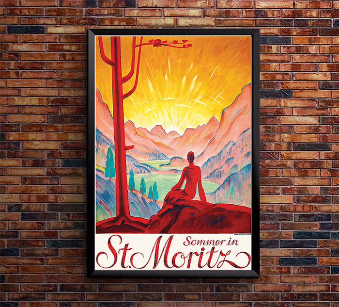 Switzerland - St Moritz - Vintage Travel Poster