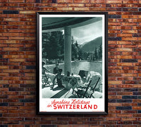 Switzerland - Sunshine Holidays - Vintage Travel Poster