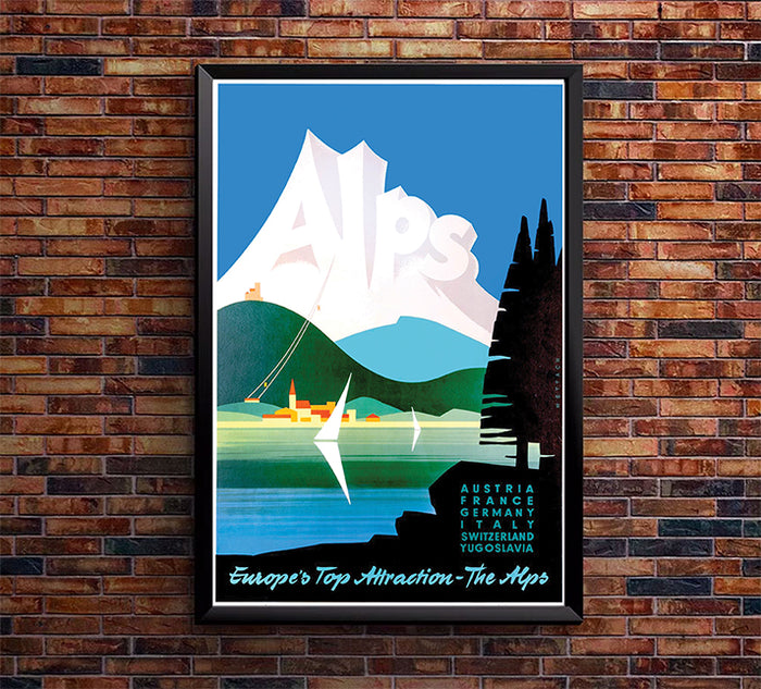 Switzerland - The Alps - Vintage Travel Poster