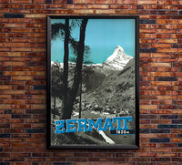 Switzerland - Zermatt- Vintage Travel Poster