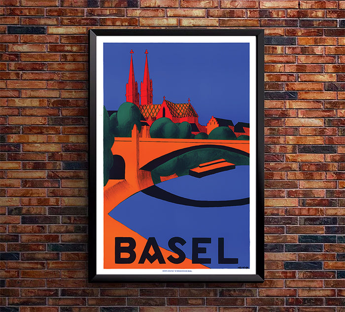 Switzertland - Basel - Vintage Travel Poster