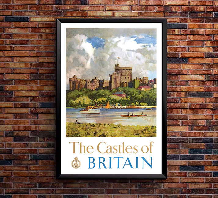 UK - Castles of Britain - Vintage Travel Poster