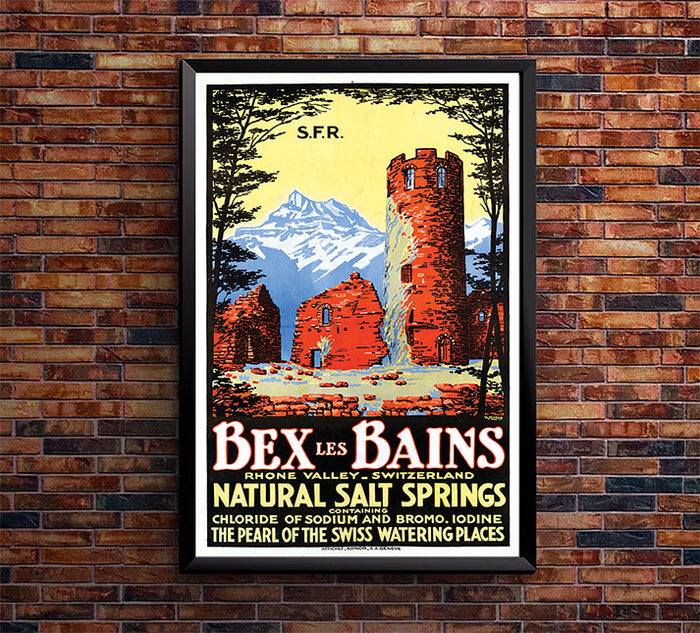 Switzerland - Bexles Bains - Vintage Travel Poster