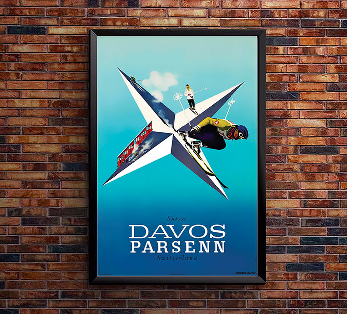 Switzerland - Davos Parsenn - Vintage Travel Poster