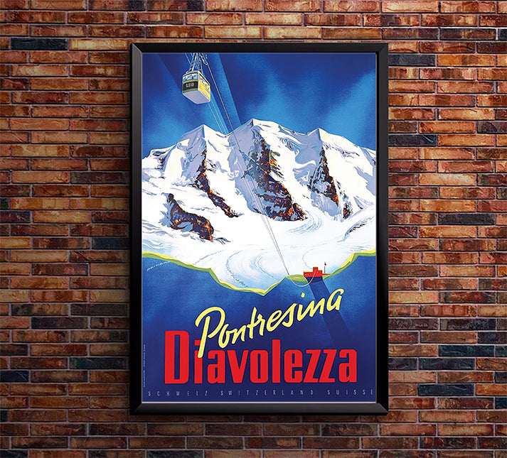 Switzerland - Diavolezza - Vintage Travel Poster