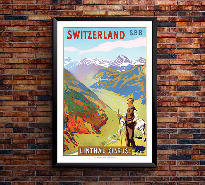 Switzerland - Linthal - Vintage Travel Poster