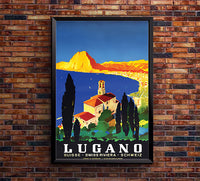 Switzerland - Lugano - Vintage Travel Poster