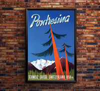 Switzerland - Pontresina - Vintage Travel Poster