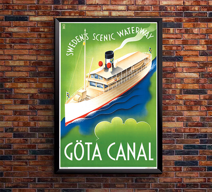 Sweden - Got a Canal 2 - Vintage Travel Poster