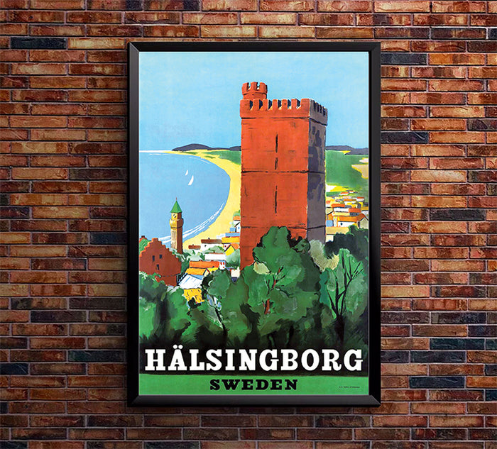 Sweden - Halsingborg - Vintage Travel Poster