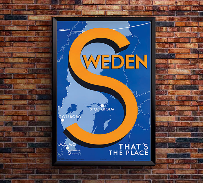 Sweden - Thats the Place - Vintage Travel Poster