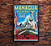 Nicaragua - Baseball - 1948- Vintage Travel Poster