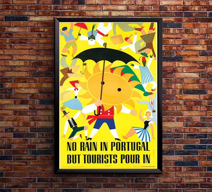 Portugal - No Rain - Vintage Travel Poster