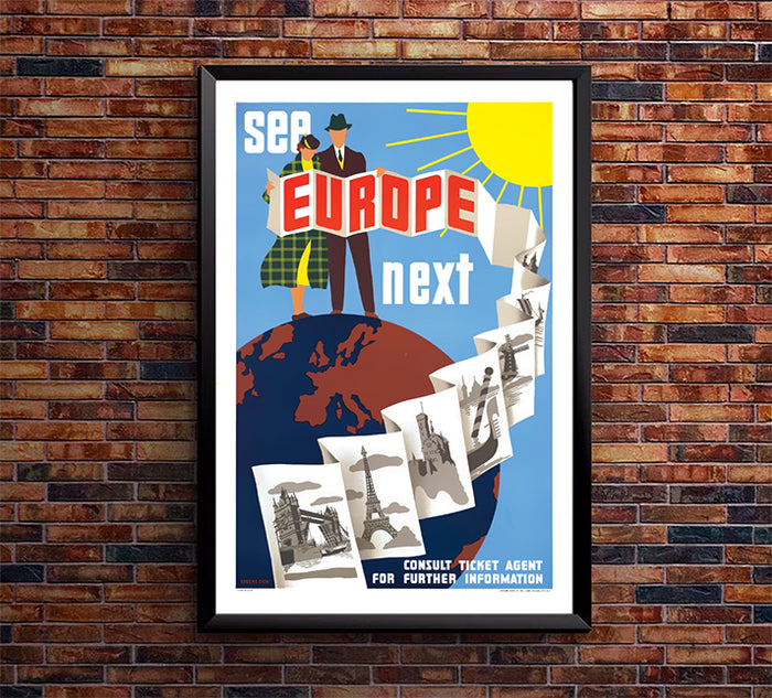 See Europe Next - Vintage Travel Poster