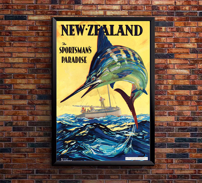 New Zealand - Sportsman Paradise - Vintage Travel Poster