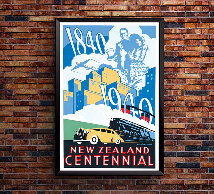 New Zealand - Centennial - 1940 - Vintage Travel Poster